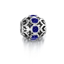 Zen Bracelet Charm in 925 Sterling Silver with Blue Sapphire