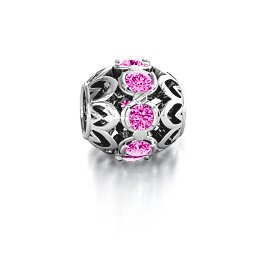 Zen Bracelet Charm in 925 Sterling Silver with Pink Tourmaline
