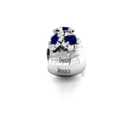 Say it with Flowers Bracelet Charm in 925 Sterling Silver with Blue Sapphire