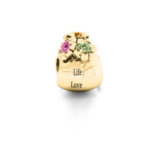 Say it with Flowers Bracelet Charm – 10K Yellow Gold with Peridot, Pink Tourmaline, and Citrine