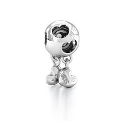 Double Cut Out Floating Hearts Bracelet Charm – Sterling Silver