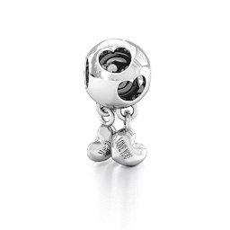 Double Cut Out Floating Hearts Bracelet Charm in 925 Sterling Silver