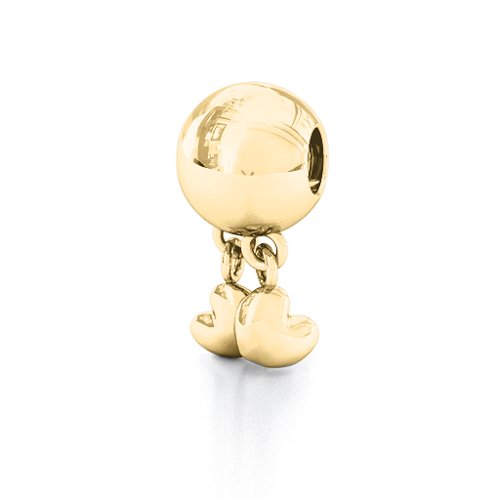 Double Cut Out Floating Hearts Bracelet Charm – 10K Yellow Gold