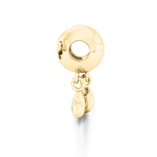Double Cut Out Floating Hearts Bracelet Charm – 10K Yellow Gold