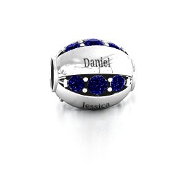 Imperial Deluxe Bracelet Charm in 925 Sterling Silver with Blue Sapphire