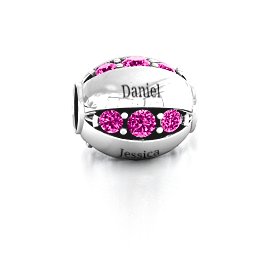 Imperial Deluxe Bracelet Charm in 925 Sterling Silver with Pink Tourmaline