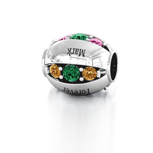 Imperial Deluxe Bracelet Charm – Sterling Silver with Aquamarine, Cubic Zirconia, Emerald, Citrine, and Pink Tourmaline