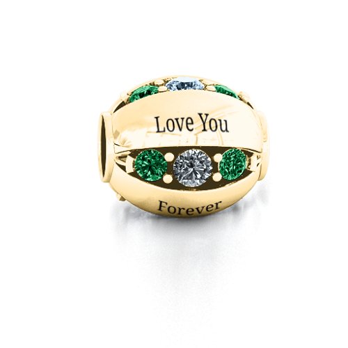 Imperial Deluxe Bracelet Charm – 10K Yellow Gold with Aquamarine, Cubic Zirconia, Emerald, Citrine, and Pink Tourmaline