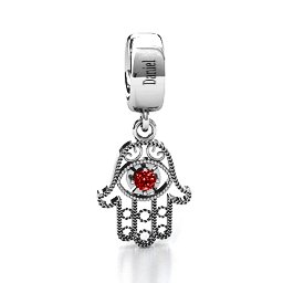 Protection Hamsa Bracelet Charm in 925 Sterling Silver