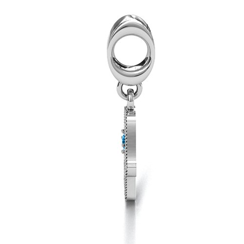 Protection Hamsa Bracelet Charm – Sterling Silver with Blue Topaz