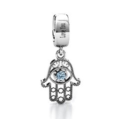 Protection Hamsa Bracelet Charm – Sterling Silver with Peridot
