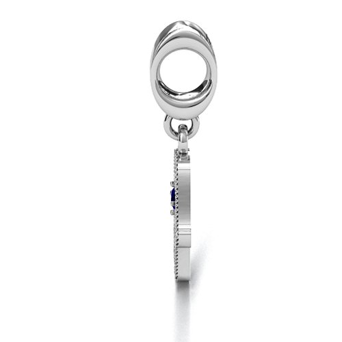 Protection Hamsa Bracelet Charm – Sterling Silver with Blue Sapphire