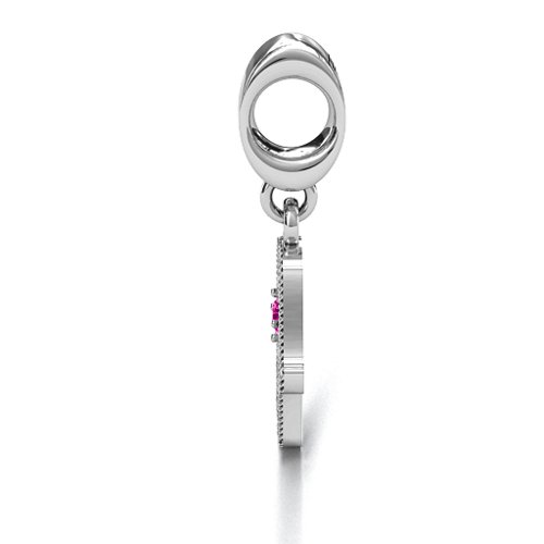 Protection Hamsa Bracelet Charm – Sterling Silver with Pink Tourmaline