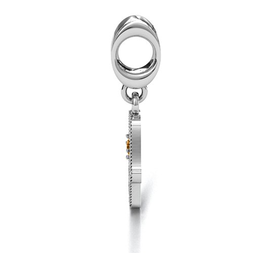Protection Hamsa Bracelet Charm – Sterling Silver with Citrine
