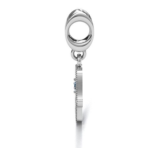 Protection Hamsa Bracelet Charm – Sterling Silver with Aquamarine
