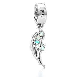 Wing With Stones Bracelet Charm