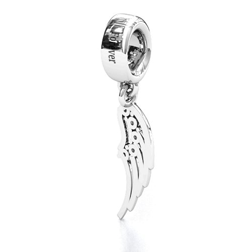 Wing With Stones Bracelet Charm – Sterling Silver with Citrine