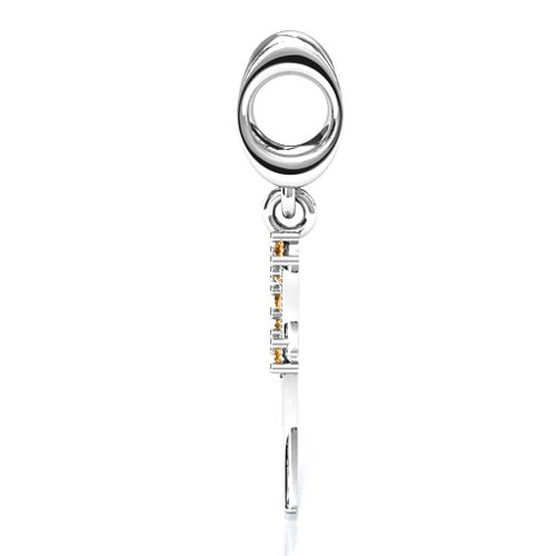 Wing With Stones Bracelet Charm – Sterling Silver with Citrine