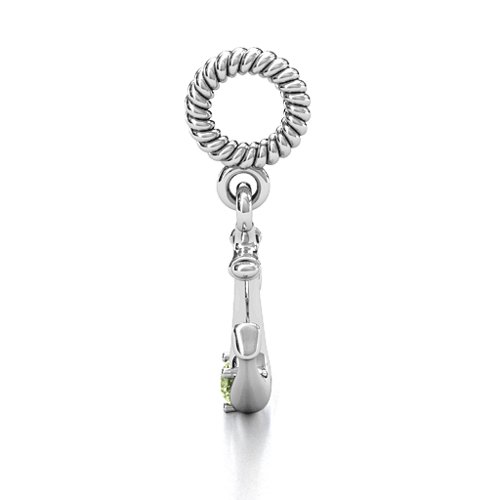 Anchor With Round Stone Bracelet Charm