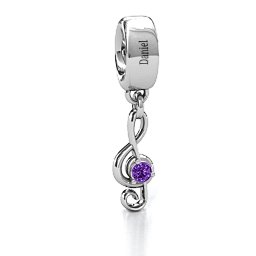 Dance With Me Bracelet Charm in 925 Sterling Silver with Amethyst, Cubic Zirconia, Emerald, Citrine, and Pink Tourmaline