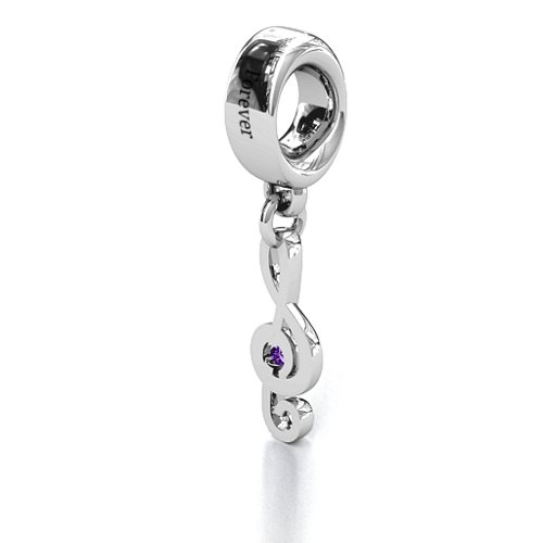 Dance With Me Bracelet Charm – Sterling Silver with Amethyst
