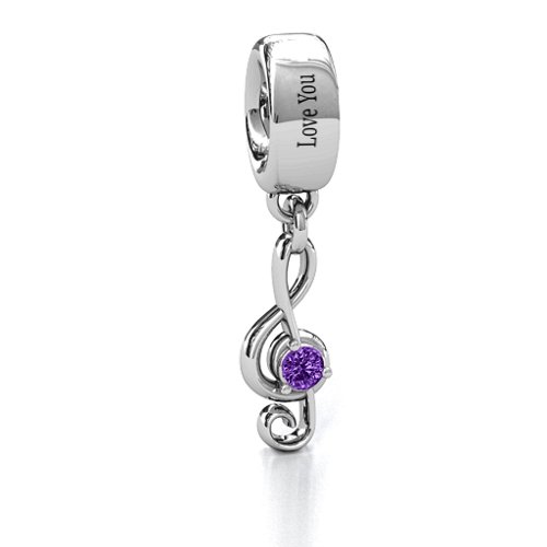 Dance With Me Bracelet Charm – Sterling Silver with Amethyst