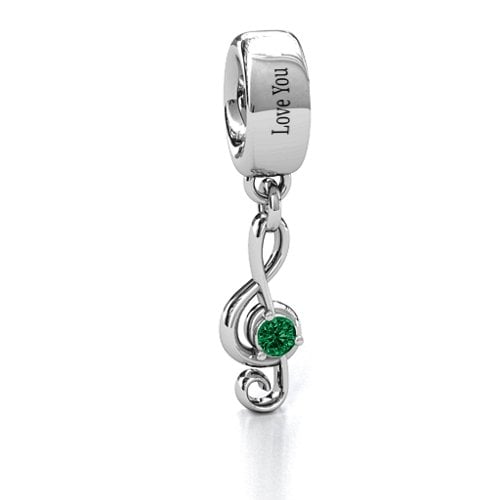 Dance With Me Bracelet Charm – Sterling Silver with Emerald