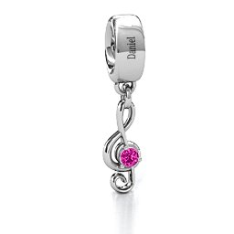 Dance With Me Bracelet Charm in 925 Sterling Silver with Pink Tourmaline, Cubic Zirconia, Emerald, and Citrine