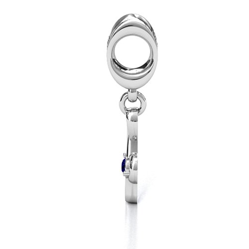 Dance With Me Bracelet Charm – Sterling Silver with Blue Sapphire