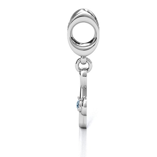 Dance With Me Bracelet Charm – Sterling Silver with Aquamarine