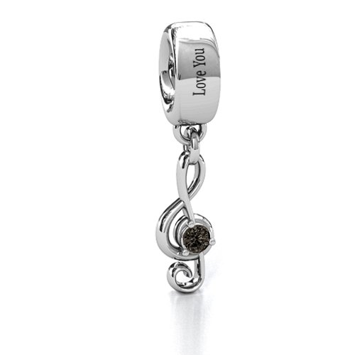 Dance With Me Bracelet Charm – Sterling Silver with Smokey Quartz