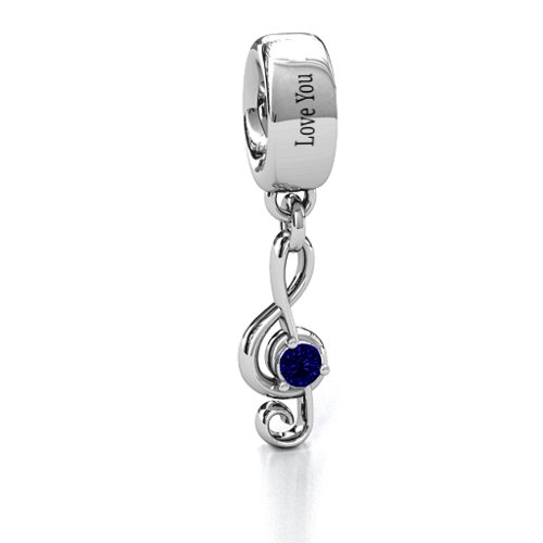 Dance With Me Bracelet Charm – Sterling Silver with Blue Sapphire