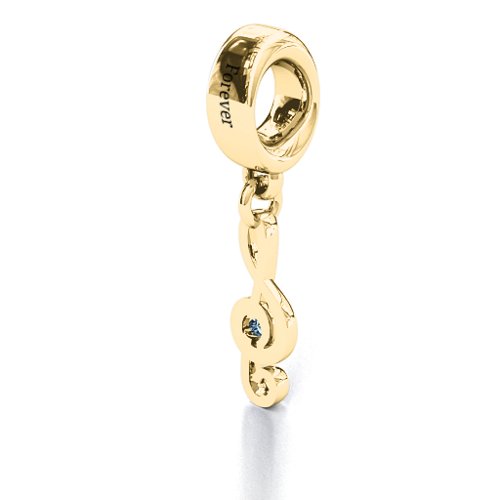Dance With Me Bracelet Charm – 10K Yellow Gold with Aquamarine