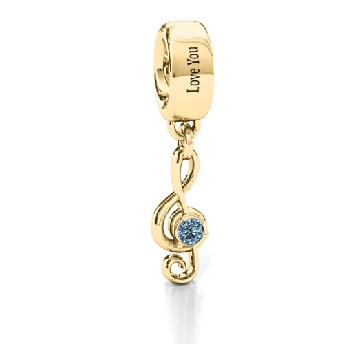 Dance With Me Bracelet Charm – 10K Yellow Gold with Aquamarine