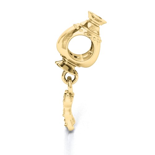 Aquarius Free Flowing Bracelet Charm – 10K Yellow Gold with Blue Topaz