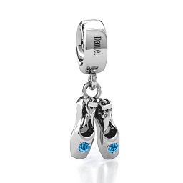 Enchanted Ballet Shoes Bracelet Charm in 925 Sterling Silver