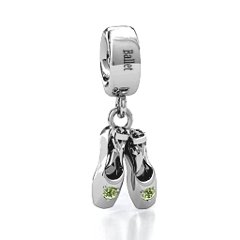 Enchanted Ballet Shoes Bracelet Charm – Sterling Silver with Citrine