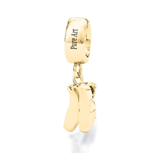 Enchanted Ballet Shoes Bracelet Charm – 10K Yellow Gold with Peridot