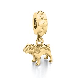 Puppy Bracelet Charm in 10K Solid Yellow Gold