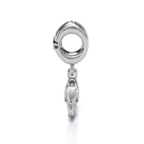Lucky Elephant Bracelet Charm – Sterling Silver with Smokey Quartz