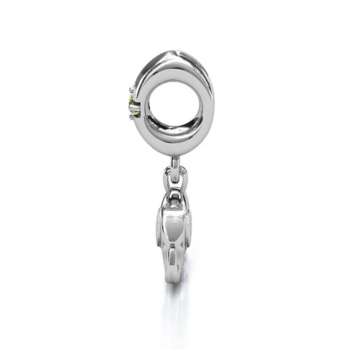 Lucky Elephant Bracelet Charm – Sterling Silver with Peridot