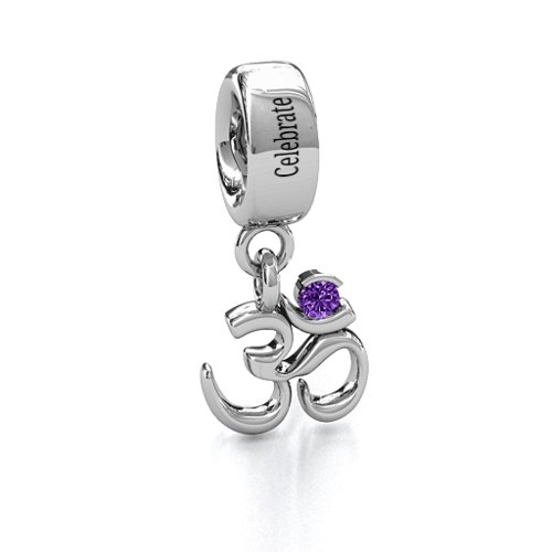 Sound of Universe - Om Bracelet Charm – Sterling Silver with Amethyst