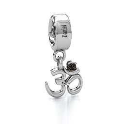 Sound of Universe - Om Bracelet Charm in 925 Sterling Silver with Smokey Quartz