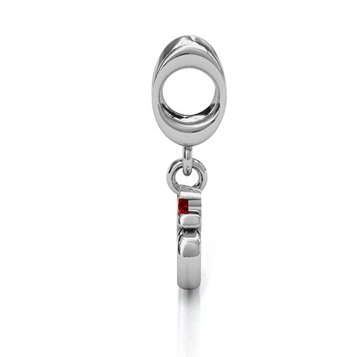 Sound of Universe - Om Bracelet Charm – Sterling Silver with Garnet
