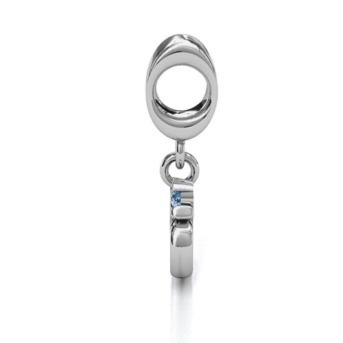 Sound of Universe - Om Bracelet Charm – Sterling Silver with Aquamarine
