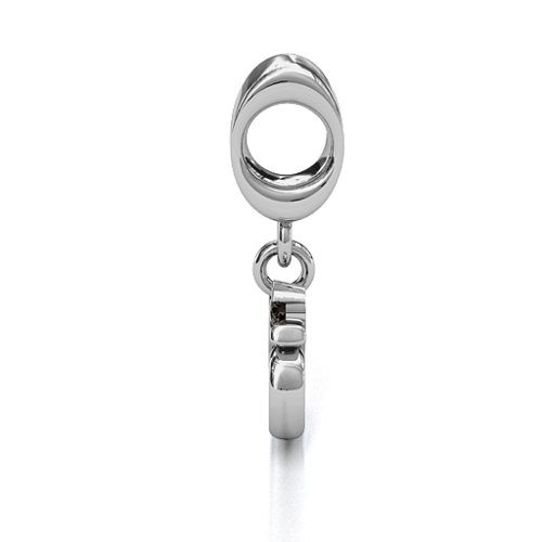 Sound of Universe - Om Bracelet Charm – Sterling Silver with Smokey Quartz