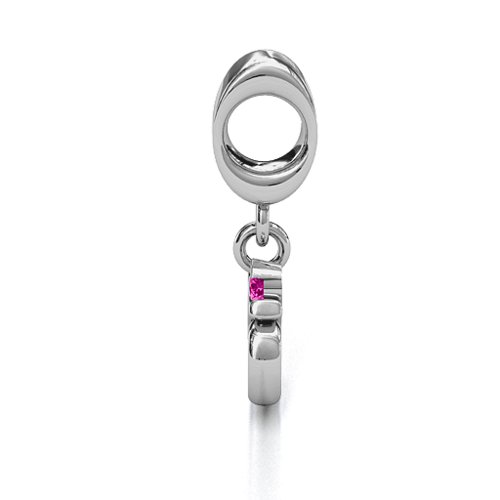 Sound of Universe - Om Bracelet Charm – Sterling Silver with Pink Tourmaline