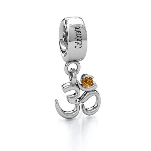 Sound of Universe - Om Bracelet Charm – Sterling Silver with Citrine