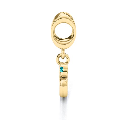 Sound of Universe - Om Bracelet Charm – 10K Yellow Gold with Mint Premium Zirconia