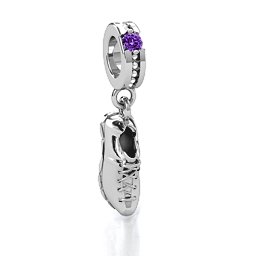 Running Free Bracelet Charm in 925 Sterling Silver with Amethyst